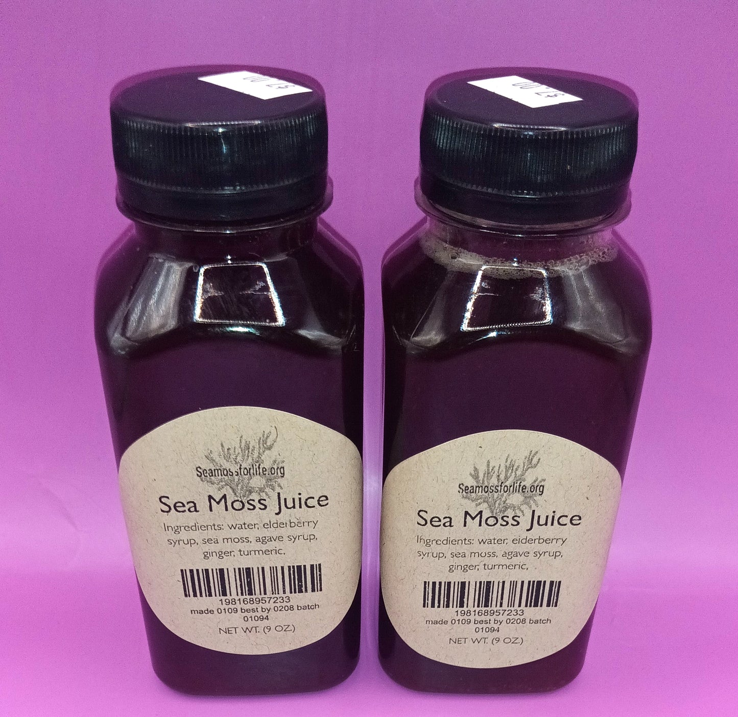 Elderberry lemonade seamoss juice