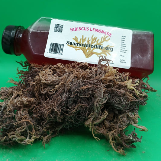 Hibiscus lemonade seamoss juice