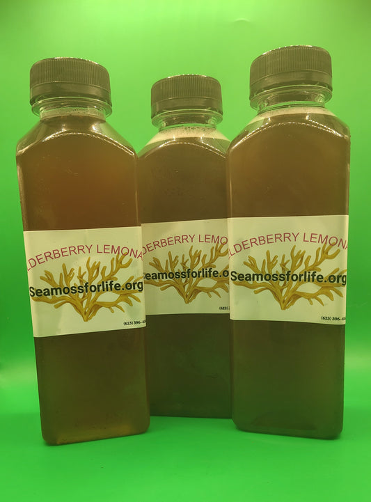 Elderberry lemonade seamoss juice